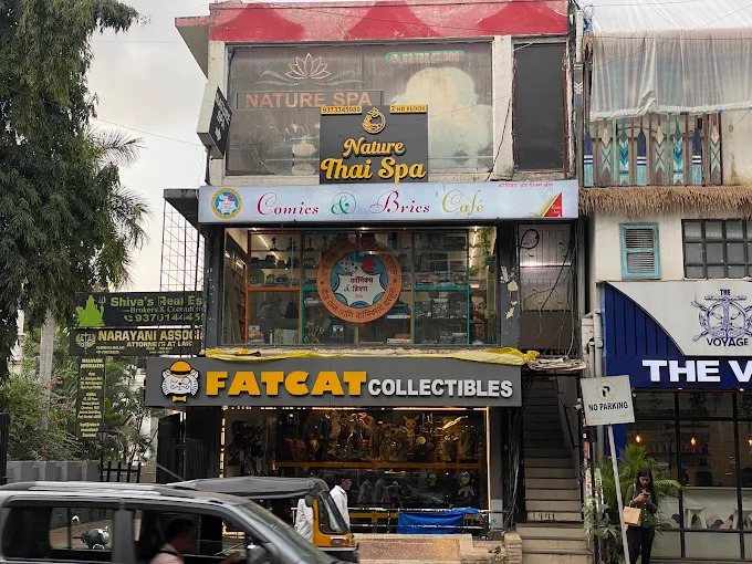Comics & Brics Cafe storefront on FC Road, Pune